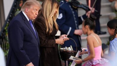 Donald Trump avoids another infamous Minions moment at White House Halloween event following last rally before midterms